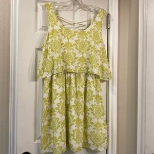 Tropical pineapple damask print dress